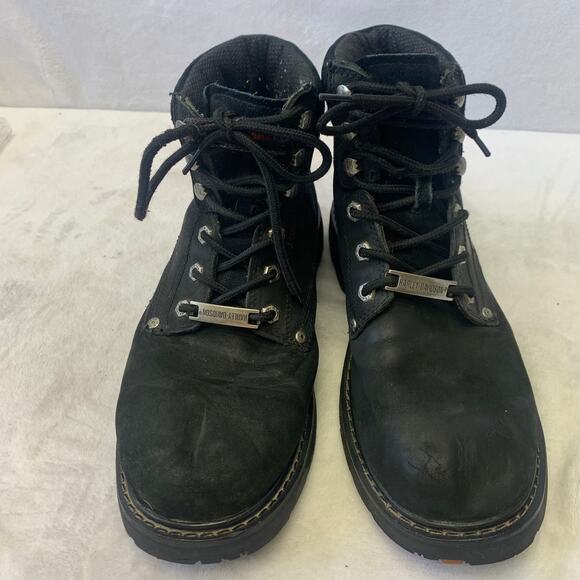 Harley Davidson Mens 9.5 Badlands Motorcycle Boots Black Leather Riding Boot - Picture 2 of 9